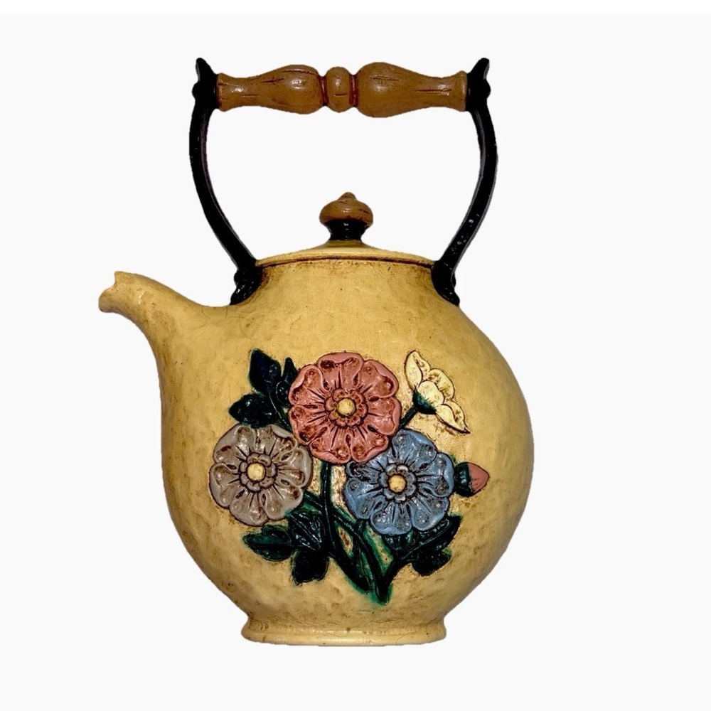 Vintage Home Interior Floral Teapot MCM